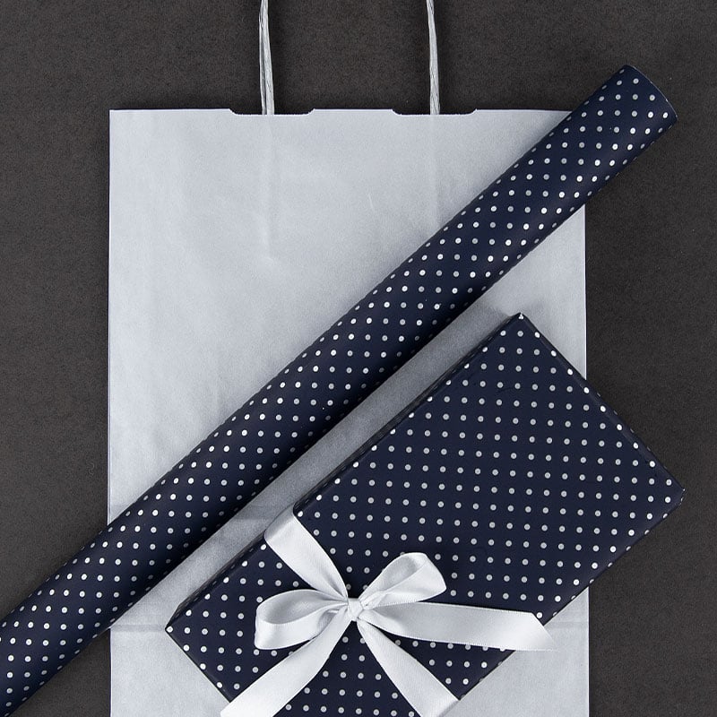 Presentpapper Dark Silver Dots - 4