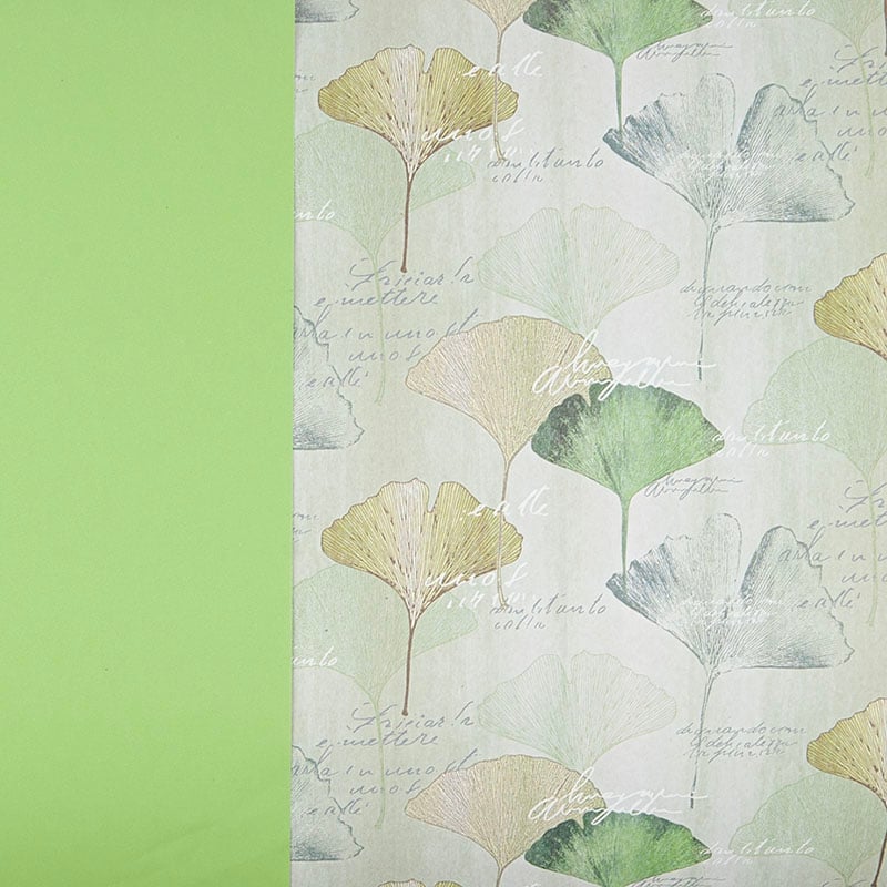 Presentpapper Ginkgo green dubbelsidigt - 3