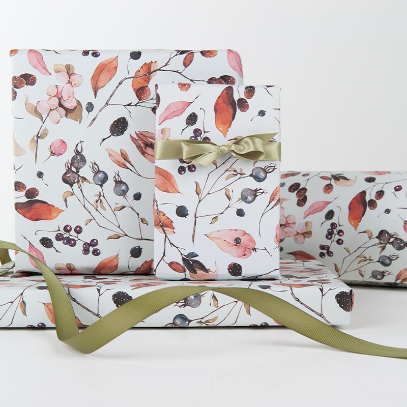 Presentpapper Green Autumn - 2