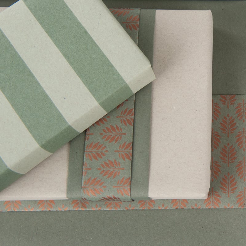 Presentpapper Olive 2-sided - 4