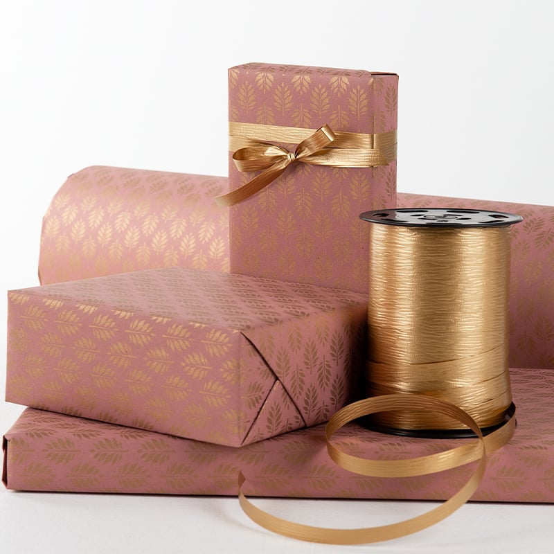 Presentpapper Leaf Rose/gold - 2