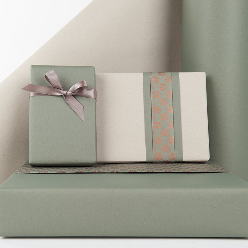 Presentpapper Olive 2-sided - 2