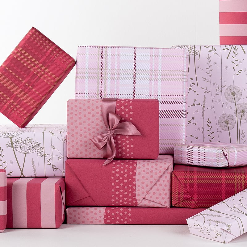 Presentpapper Tartan Bordeaux/Gold - 5