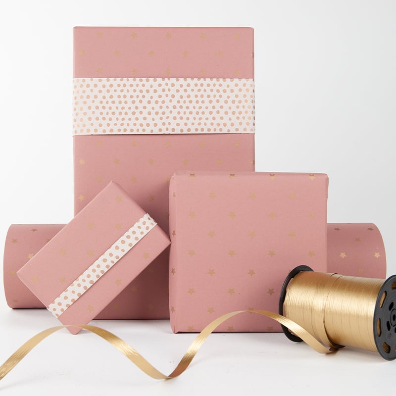 Presentpapper Star Rose - 2