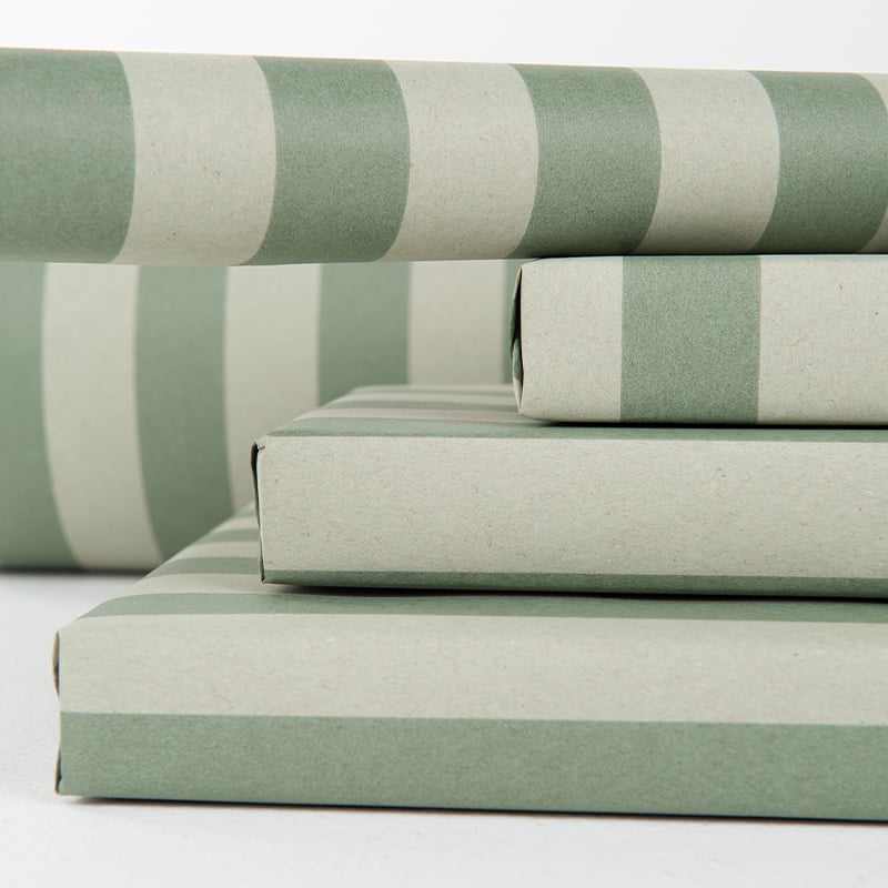 Presentpapper Stripes Green