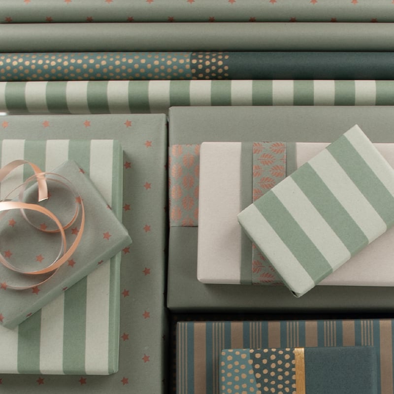 Presentpapper Stripes Green - 2
