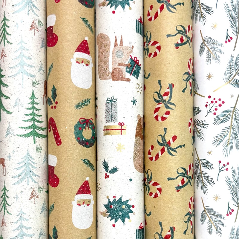 Presentpapper konsumentrullar i box. Winterfun