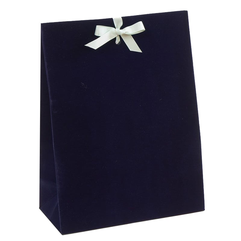 Presentpåse velour mörkblå - 1