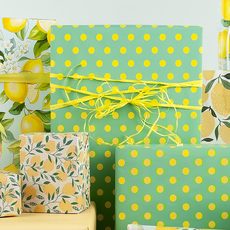 Presentpapper Yellow dots - 7