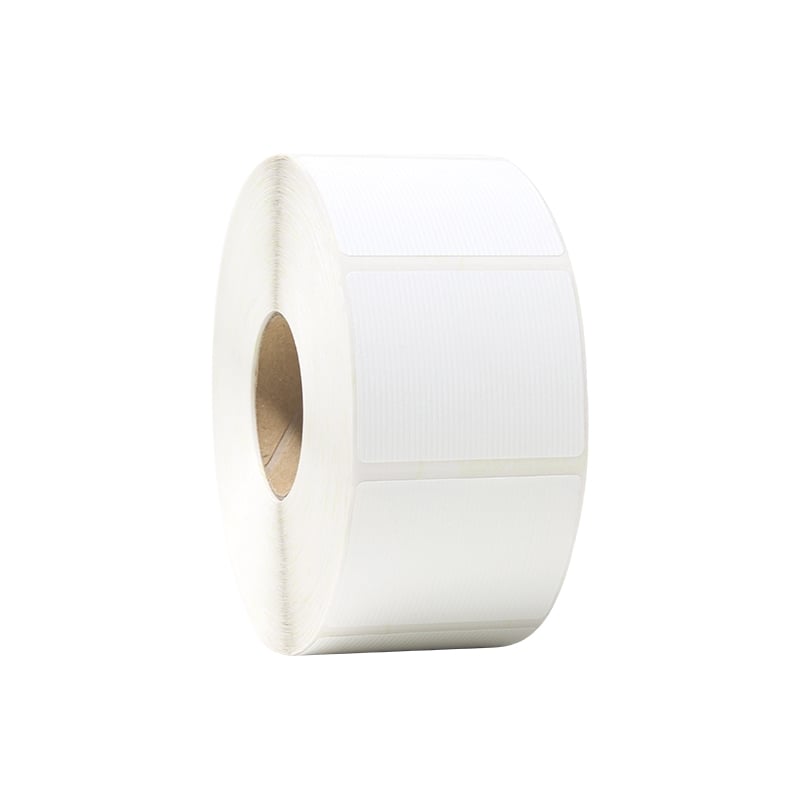 Presentetiketter rektangel vit ribbad - 1