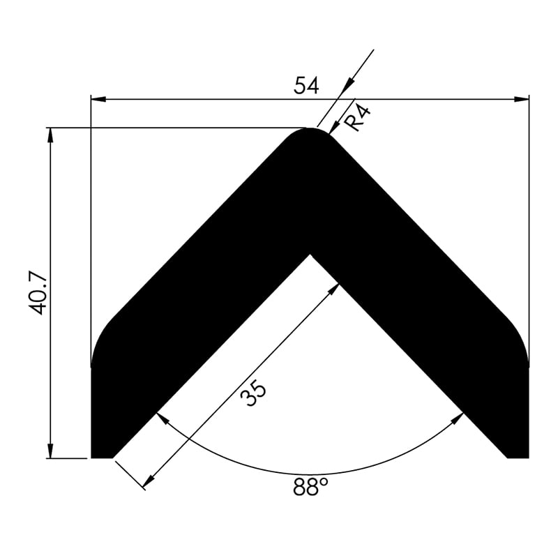 Noma Protect skyddsprofil hörnskydd L-form 54x41 mm - 2