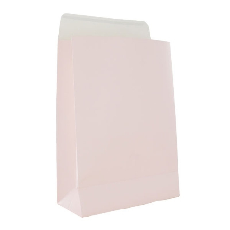 Presentpåse rosa kraft med tejpflik - 1