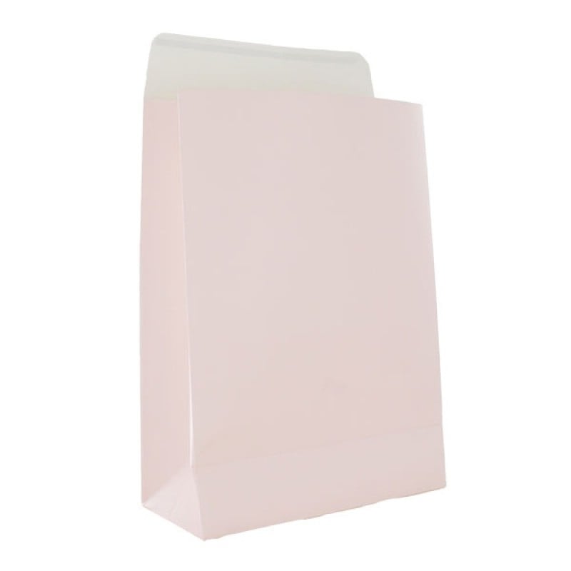 Presentpåse rosa kraft med tejpflik - 1