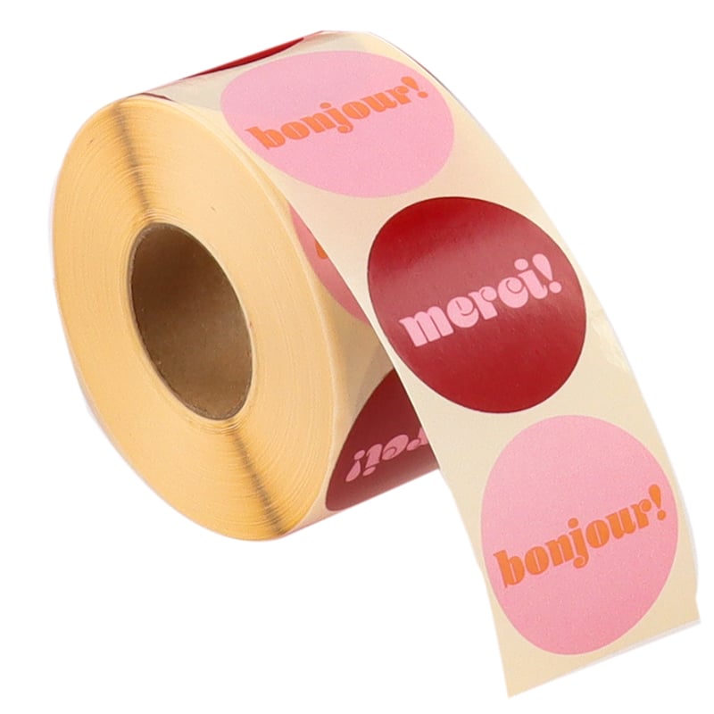 Etikett "merci / bonjour" French Rouge - 1