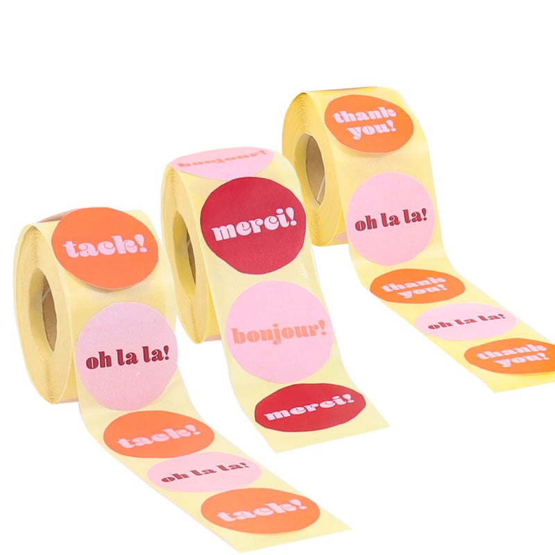 Etikett "Oh la la/thank you!" French Rouge - 3