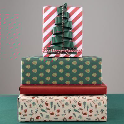 Presentpapper Mörkröd - 2