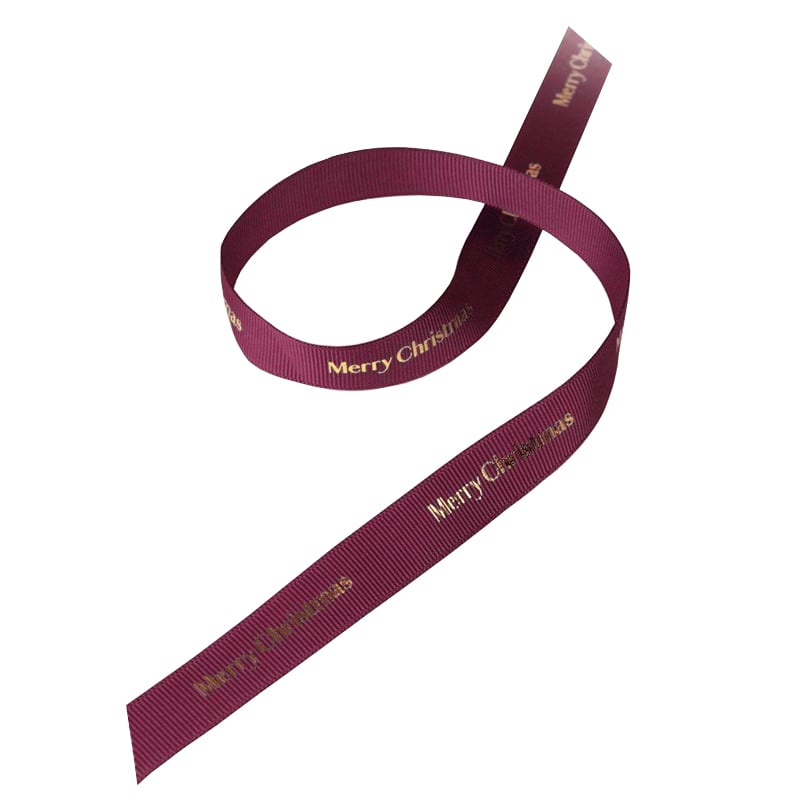 Satinband ribbad Merry Christmas Bordeaux