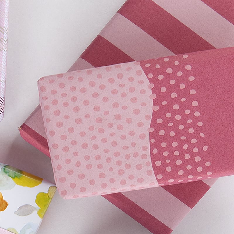 Presentpapper Half Dots Pink/Red - 3