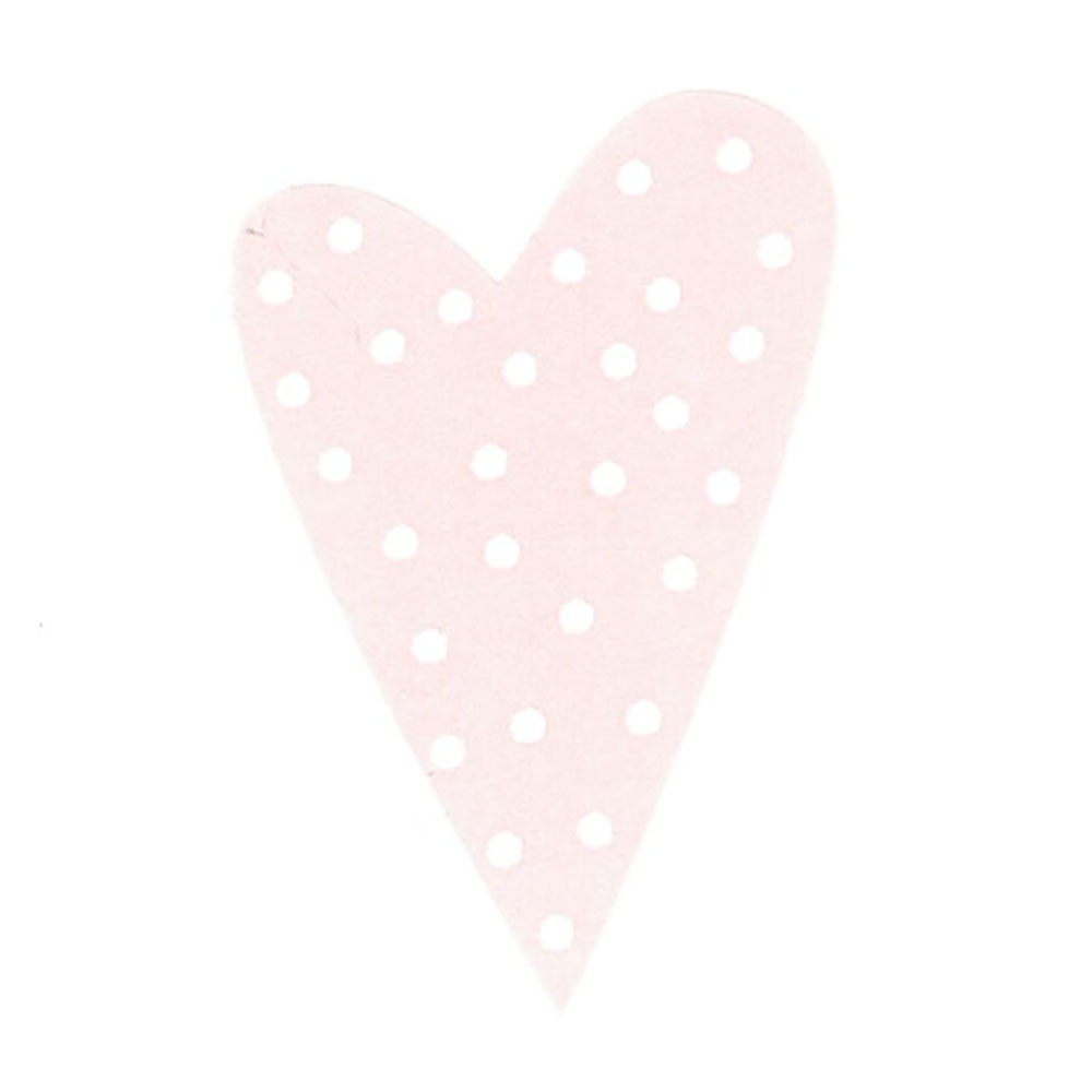 Presentetikett modern heart dots rosa med vita prickar - 2