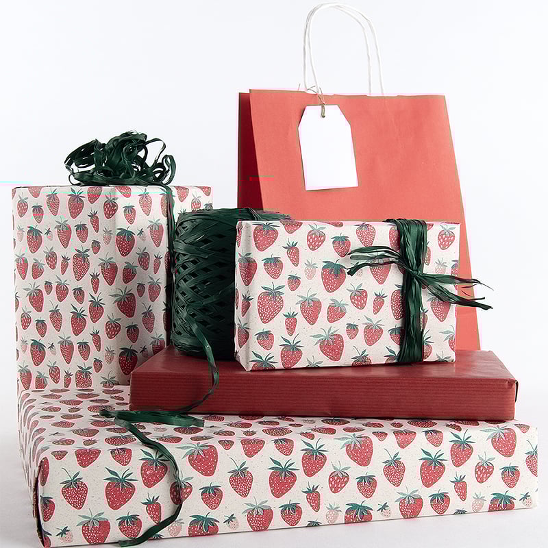 Presentpapper Strawberry - 3