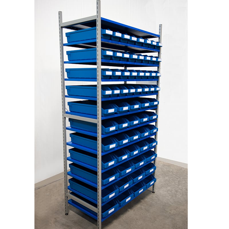 Komplett hylla 64 lagerlådor STEMO kombination - 3