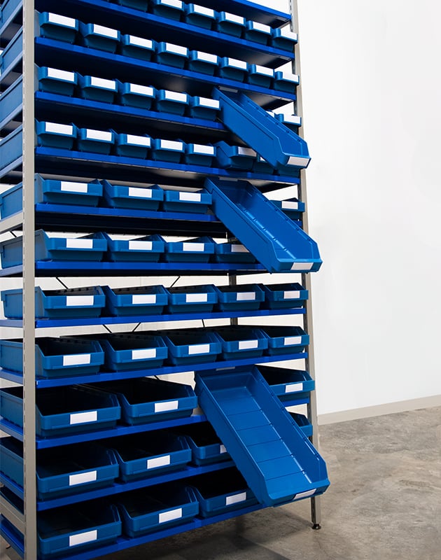 Komplett hylla 64 lagerlådor STEMO kombination - 4