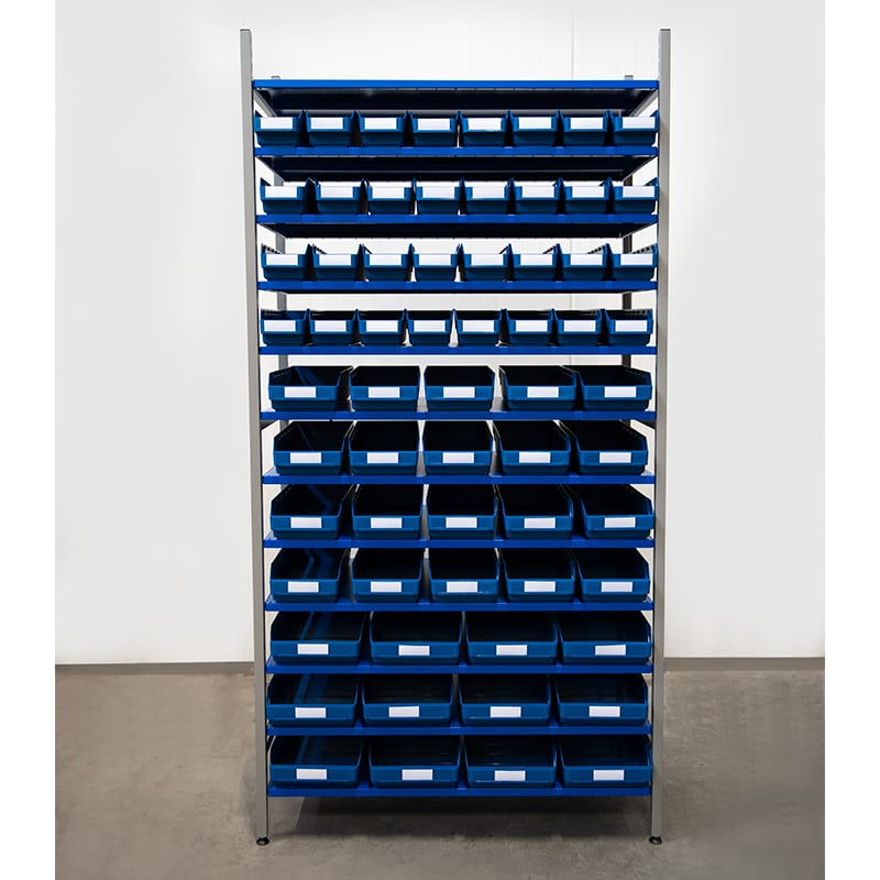 Komplett hylla 64 lagerlådor STEMO kombination - 2