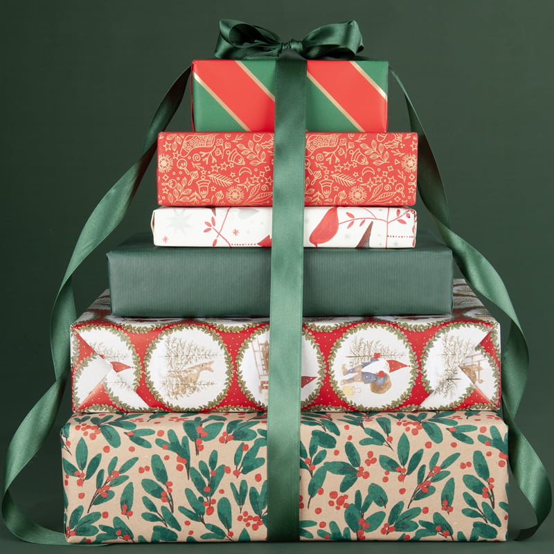 Julpapper Deer and Santa - 3