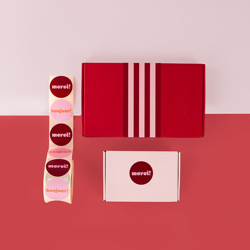 Förslutningsetikett French Rouge striped - 1
