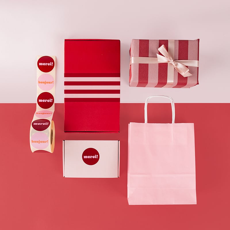 Förslutningsetikett French Rouge striped - 2