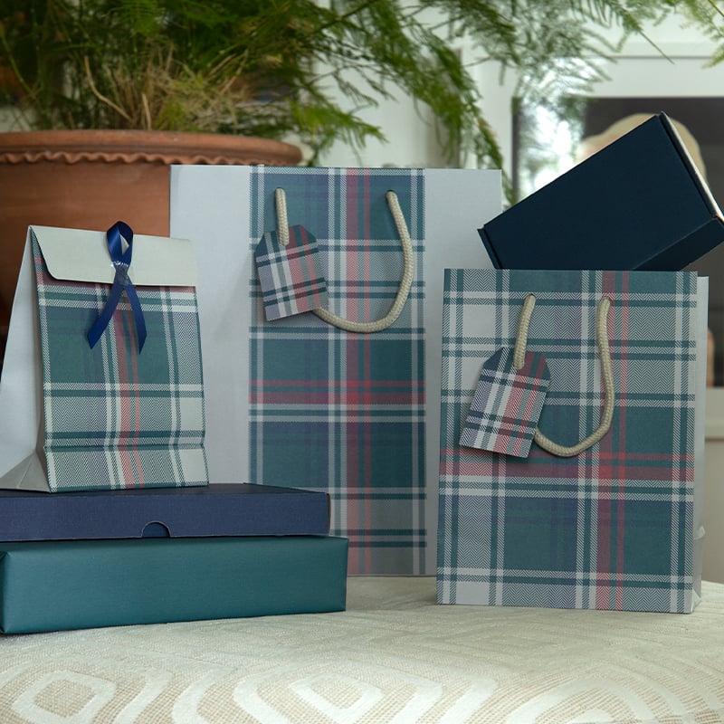 Presentpåse Tartan UTFÖRSÄLJNING - 4