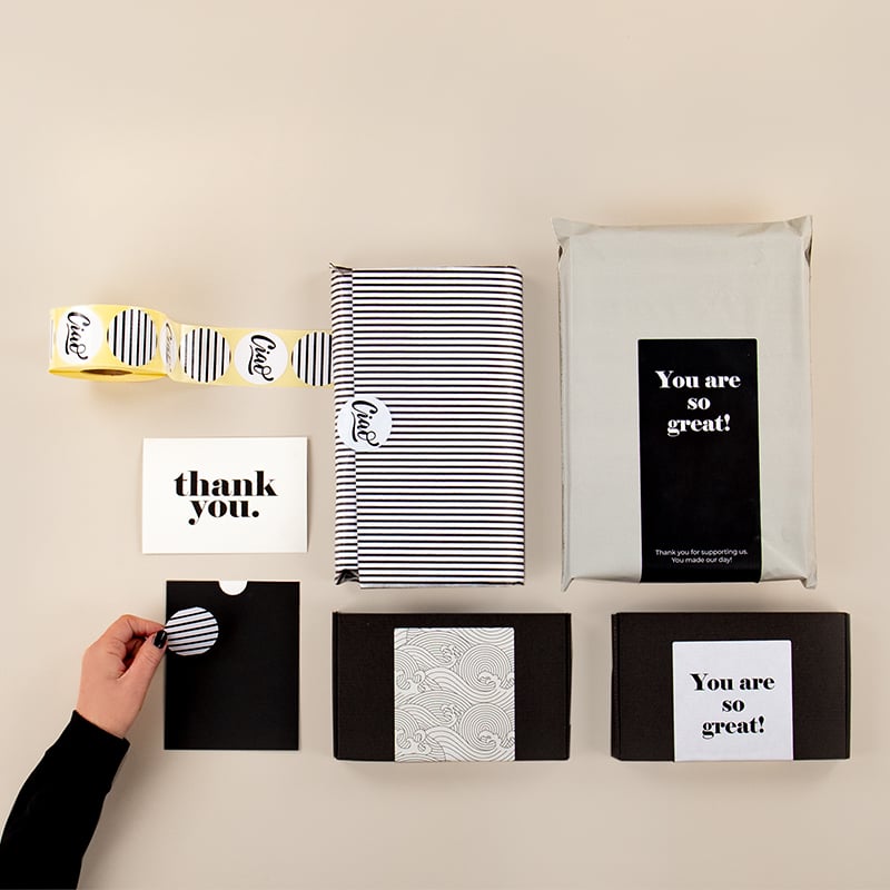 Tackkort Venice Black "Thank you" Vit   UTFÖRSÄLJNING - 2