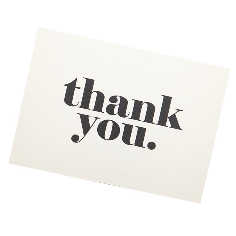Tackkort Venice Black "Thank you" Vit UTFÖRSÄLJNING