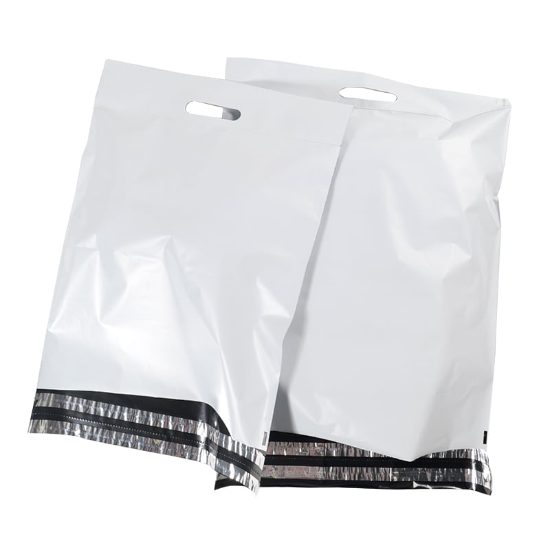 Vit e-handelspåse/postorderpåse med handtag - 1