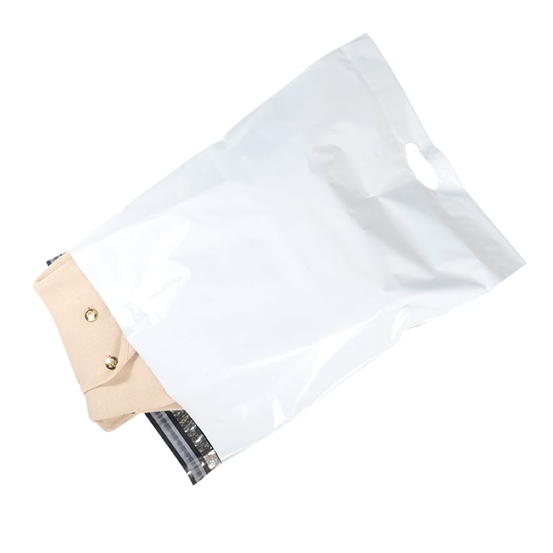 Vit e-handelspåse/postorderpåse med handtag - 5