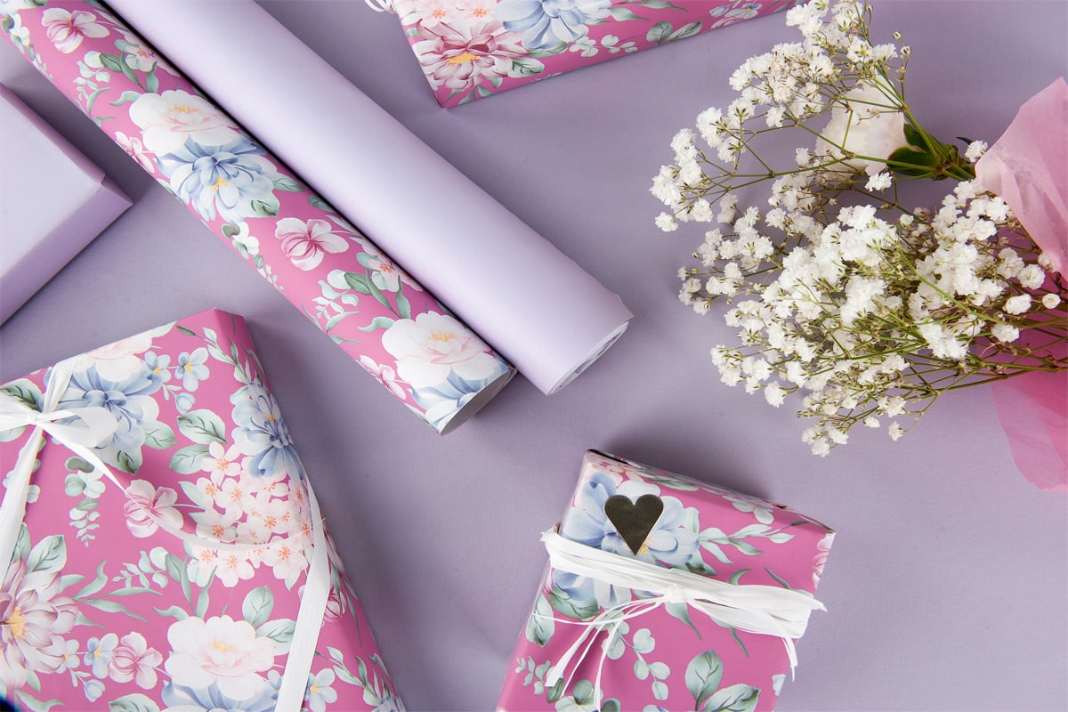 Presentpapper Watercolour Floral Mix - 5