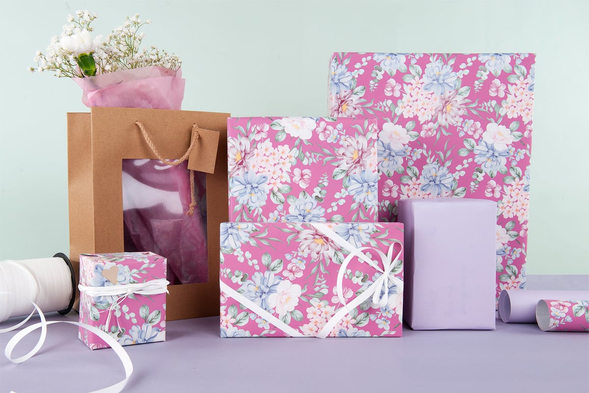 Presentpapper Watercolour Floral Mix - 6