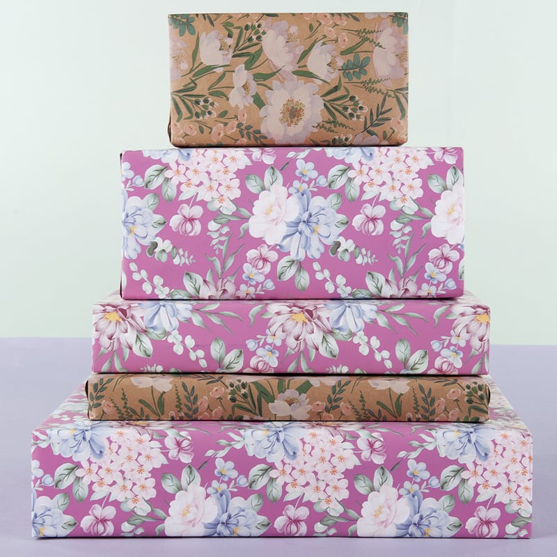 Presentpapper Watercolour Floral Mix - 4