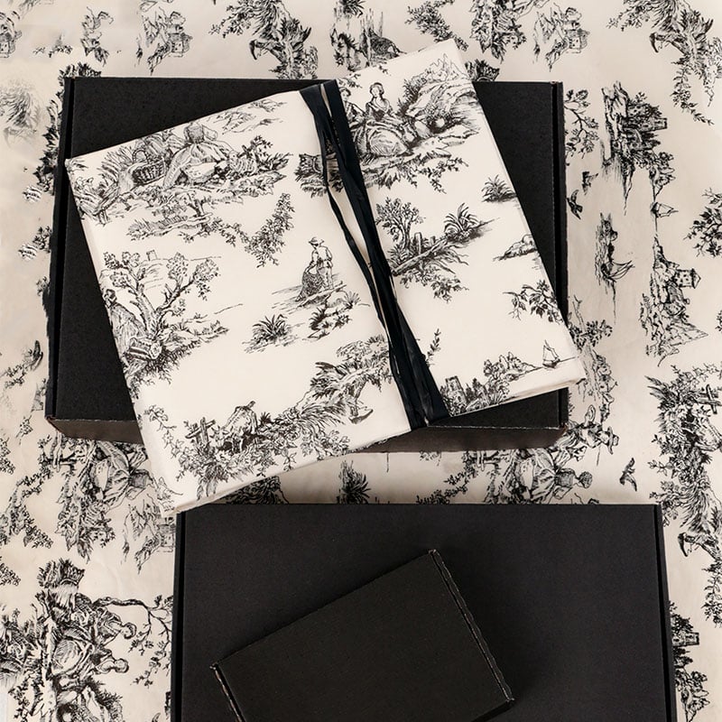 Silkespapper Black Toile - 2
