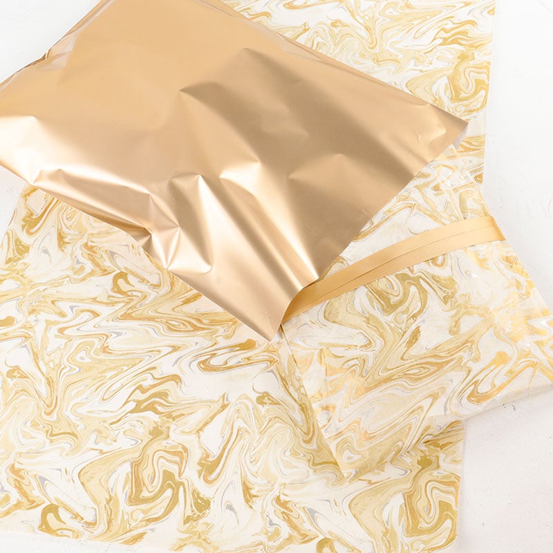 Silkespapper Gold Marble on Ivory - 3