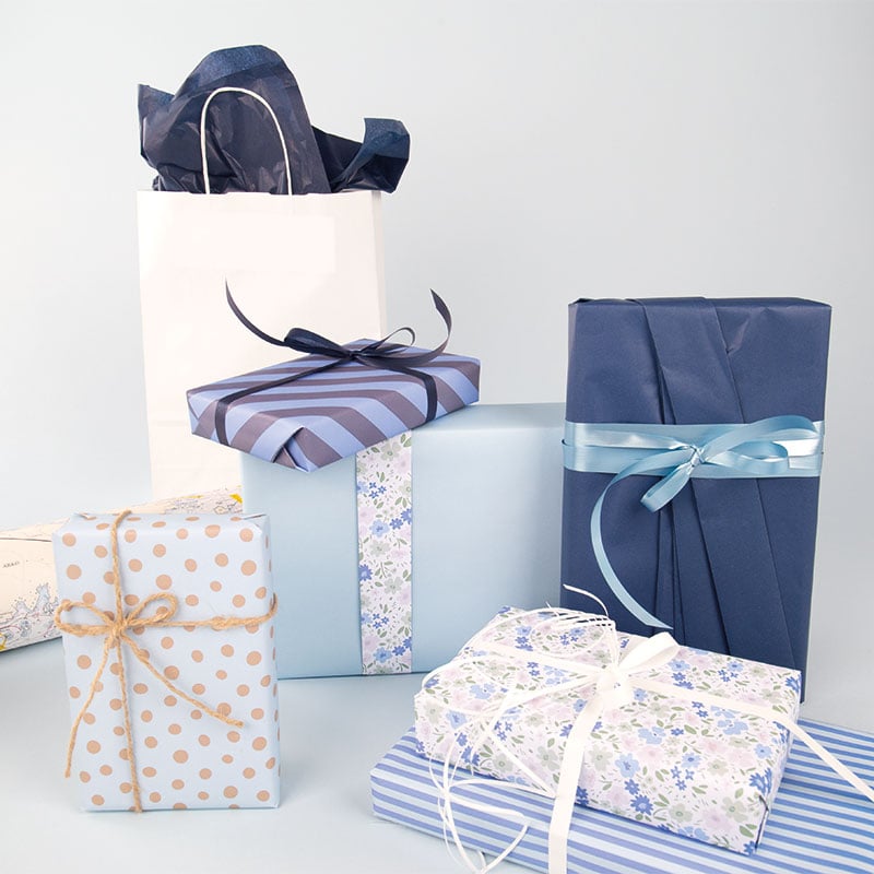 Presentpapper Navy Thin Stripes - 2