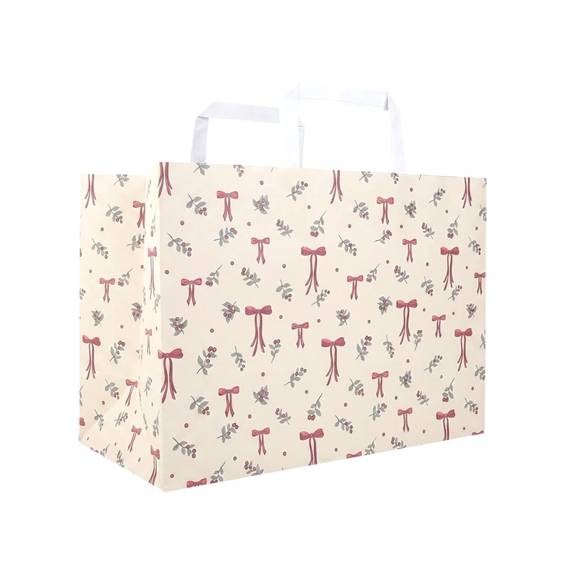 Papperskasse platta handtag Winter Bows & Berries - 3