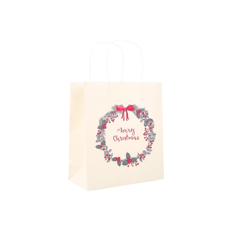 Papperskasse tvinnade handtag Winter Bows & Berries - 4