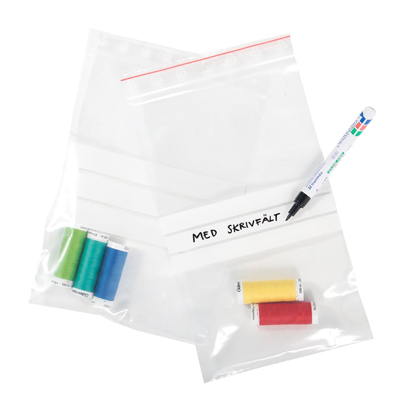 Zip-påsar/Blixtlåspåsar med skrivfält - 0,050 mm tjock - 1