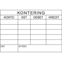 Konteringsstämpel - Konto, KST, Debet, Kredit